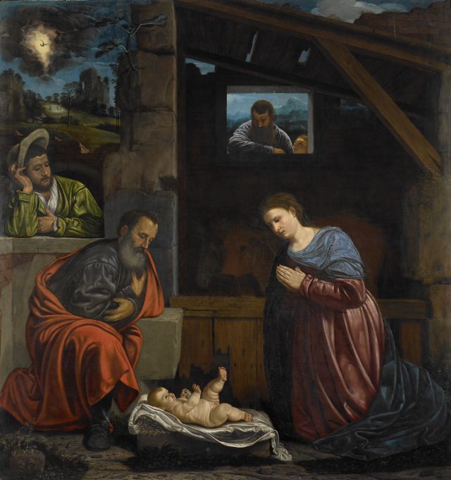 Giovanni Girolamo Savoldo, Adorazione dei Pastori, 1540 circa.  Brescia, Pinacoteca Tosio Martinengo